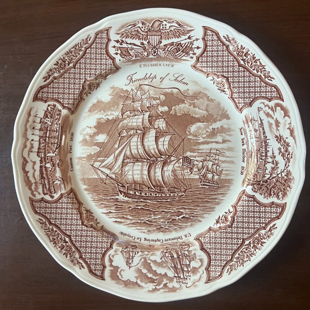 Alfred Meakin Fair Winds "The Friendship Of Salem" Vintage Dinner Plate